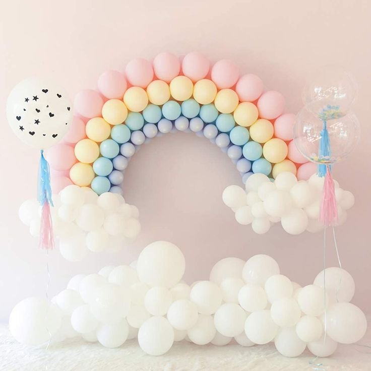 Pastel Balloon Garland Kit Rainbow Balloon Arch…