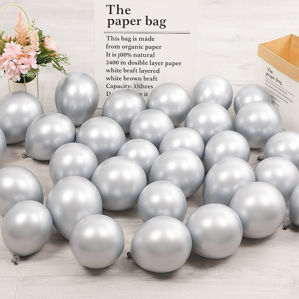 silver metallic Balloons 1