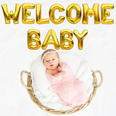 welcome baby foil w
